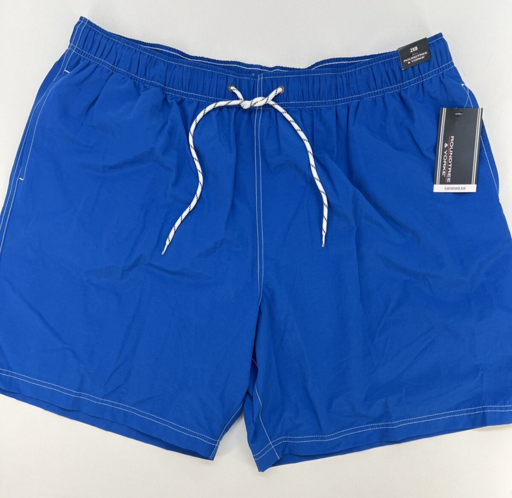 Roundtree & Yorke Big Man Swimwear Trunks Men’s 2XB Blue NWT  $46